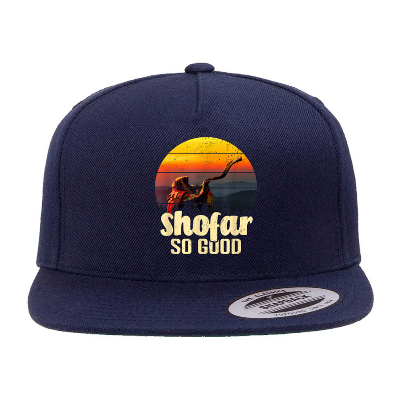 Shofar So Good Vintage Sunset Funny Rosh Hashanah T Shirt 5 Panel Snapback Cap | Artistshot