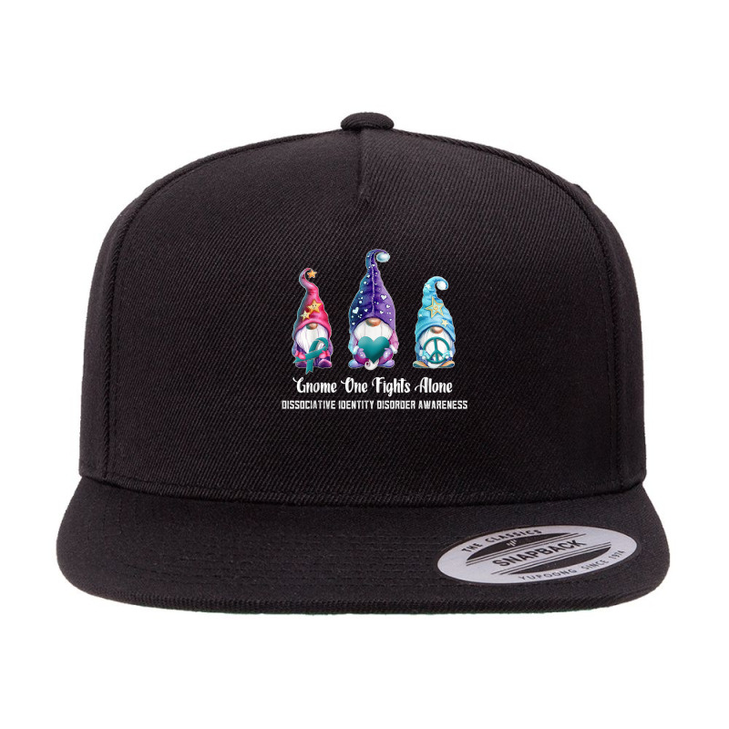 Gnome One Fights Alone Dissociative Identity Disorder T Shirt 5 Panel Snapback Cap | Artistshot