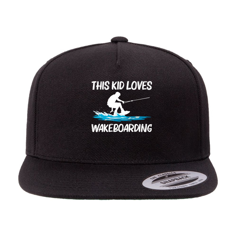 Cool Wakeboarding For Kids Boys Wakeboard Surfer Wakeboarder Pullover 5 Panel Snapback Cap | Artistshot