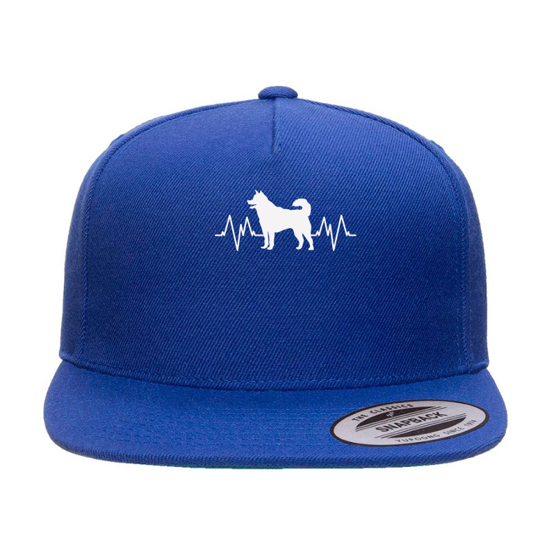 Alaskan Malamute Heartbeat Dog Lover 5 Panel Snapback Cap | Artistshot