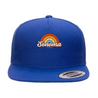 Sonoma California Ca Vintage Rainbow Retro 70s Long Sleeve T Shirt 5 Panel Snapback Cap | Artistshot