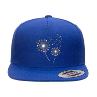 Wine Dandelion Flower Funny 5 Panel Snapback Cap | Artistshot