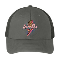 Teacher Leopard Lightning Thunder Western Back To School Pa Trucker Cap | Artistshot