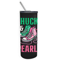 Chucks And Pearls Skinny Tumbler | Artistshot