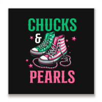 Chucks And Pearls Metal Print Square | Artistshot