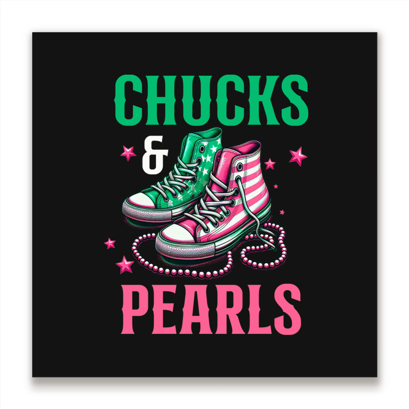 Chucks And Pearls Metal Print Square | Artistshot