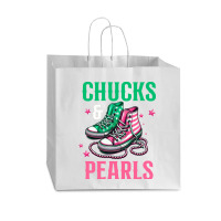 Chucks And Pearls Vogue Paper Bag - 16 X 6 X 12 | Artistshot