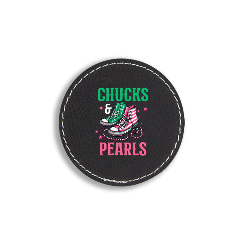 Chucks And Pearls Round Leatherette Patch | Artistshot