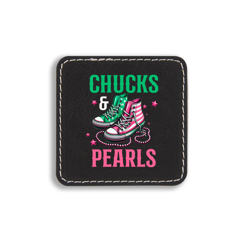 Chucks And Pearls Square Leatherette Patch | Artistshot