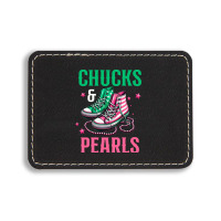 Chucks And Pearls Rectangle  Leatherette Patch | Artistshot