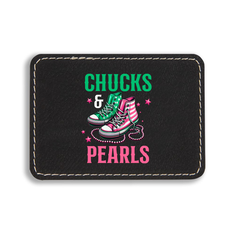 Chucks And Pearls Rectangle  Leatherette Patch | Artistshot