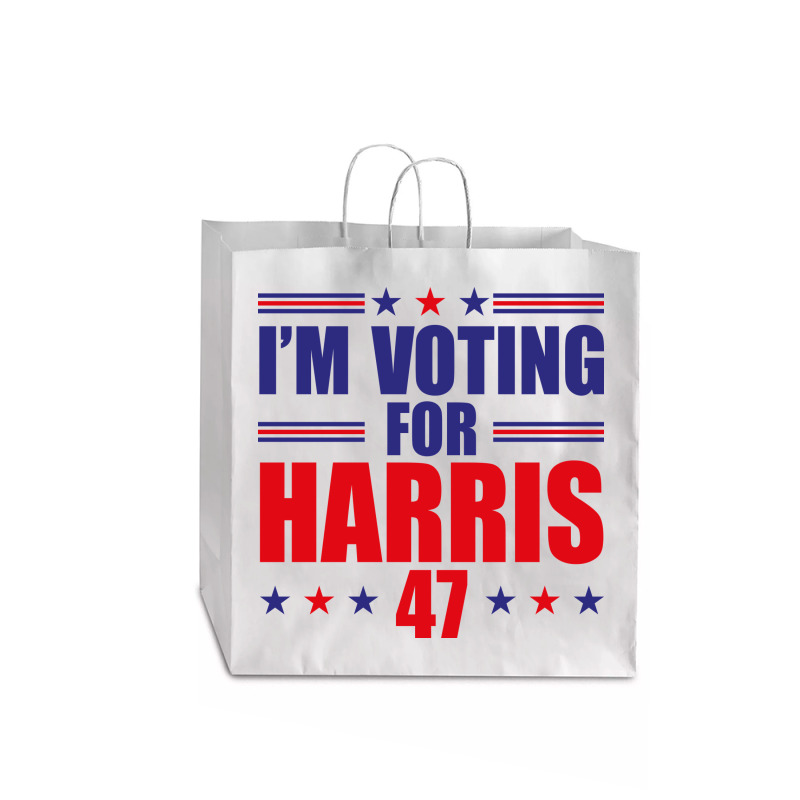 I'm Voting For Harris Jumbo Paper Bag - 18 X 7 X 18 3/4 | Artistshot