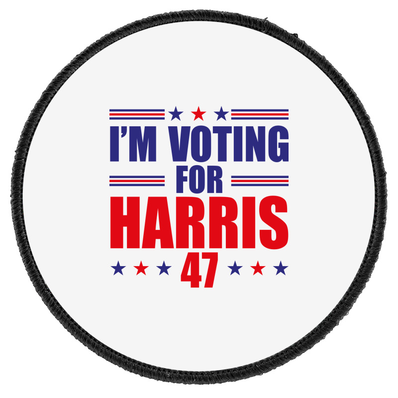 I'm Voting For Harris Round Patch | Artistshot