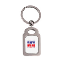 I'm Voting For Harris Silver Rectangle Keychain | Artistshot