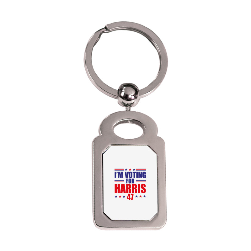 I'm Voting For Harris Silver Rectangle Keychain | Artistshot