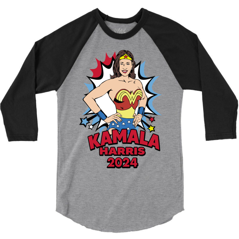 Kamala Harris Wonder Women 3/4 Sleeve Shirt | Artistshot