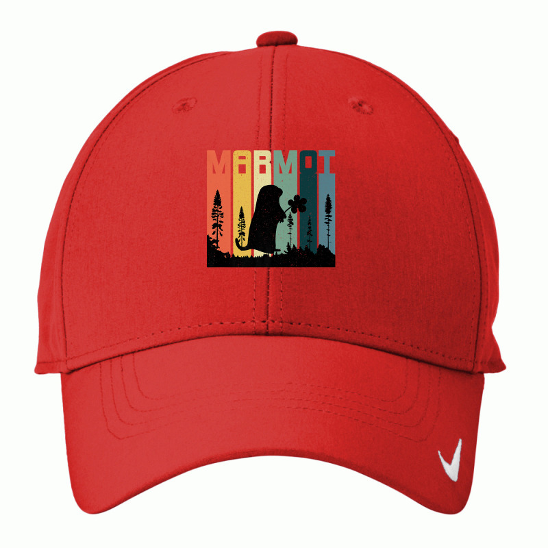 Marmot Silhouette Trees Love Animals Vintage Distress Style Premium T Nike Dri-FIT Cap by AdvaitaLanderos | Artistshot