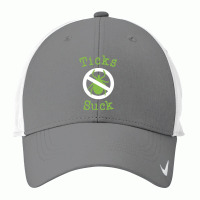 Ticks Suck Shirt Lyme Disease Gift Green Awareness Ribbon 2 Nike Dri-fit Cap | Artistshot