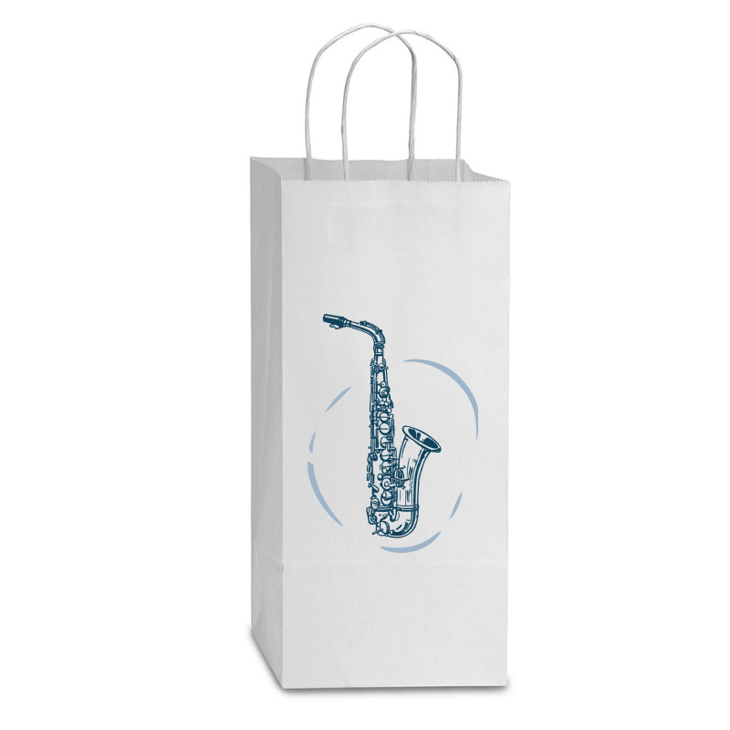 Saxophone Double Wine Paper Bag - 6 1/2 X 3 1/2 X 12 3/8 | Artistshot