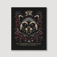 Tanuki Japan Trash Cat Portrait Canvas Print | Artistshot