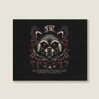 Tanuki Japan Trash Cat Landscape Canvas Print | Artistshot