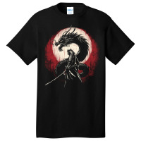 Japan Culture Dragon Samurai Art Basic T-shirt | Artistshot