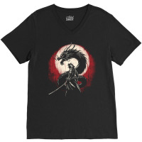 Japan Culture Dragon Samurai Art V-neck Tee | Artistshot