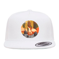 Fox, Nature, Animal 5 Panel Snapback Cap | Artistshot