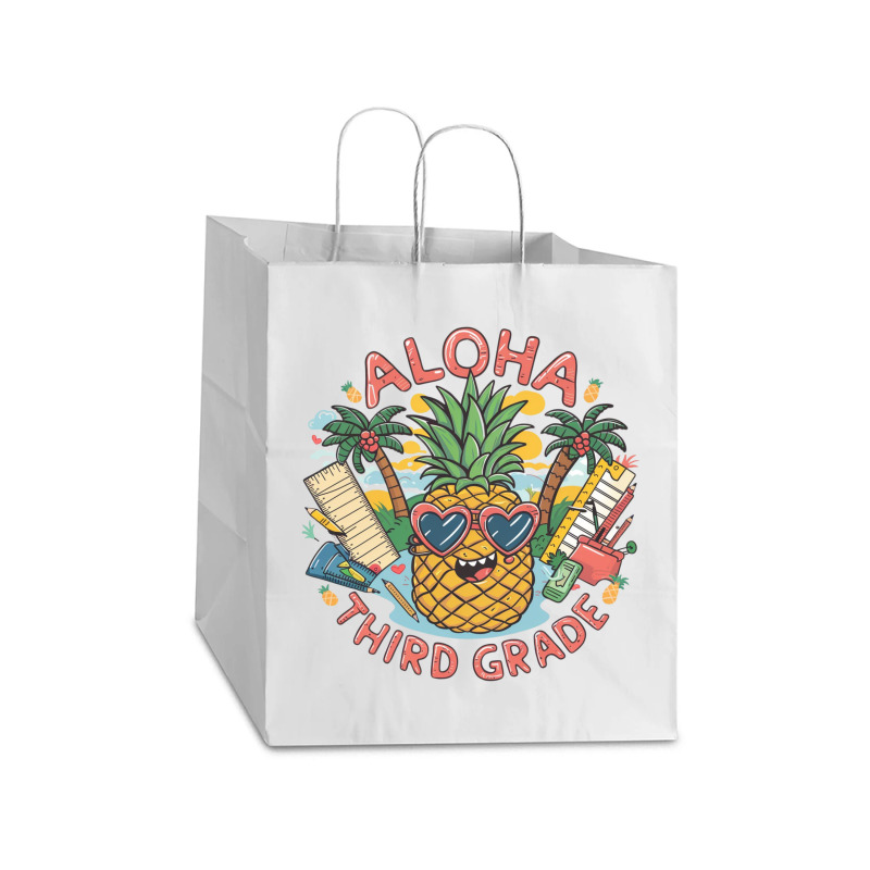 Aloha,third Grade Take Out Paper Bag - 14 X 10 X 15 1/2 | Artistshot