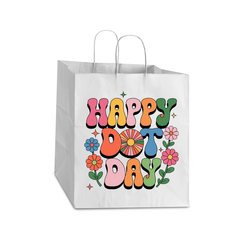 Happy Dot Day Take Out Paper Bag - 14 X 10 X 15 1/2 | Artistshot