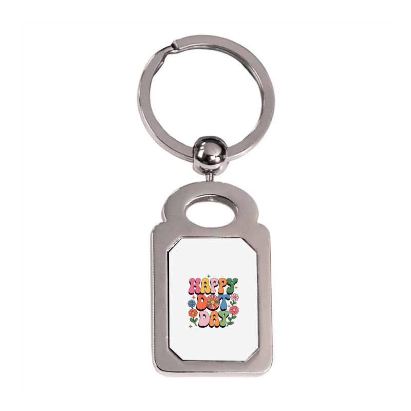 Happy Dot Day Silver Rectangle Keychain | Artistshot