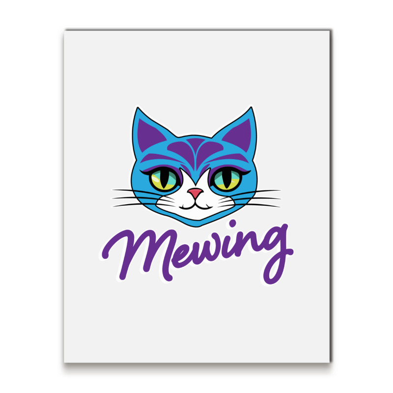 Mewing Cat Looksmaxxing Metal Print Vertical | Artistshot