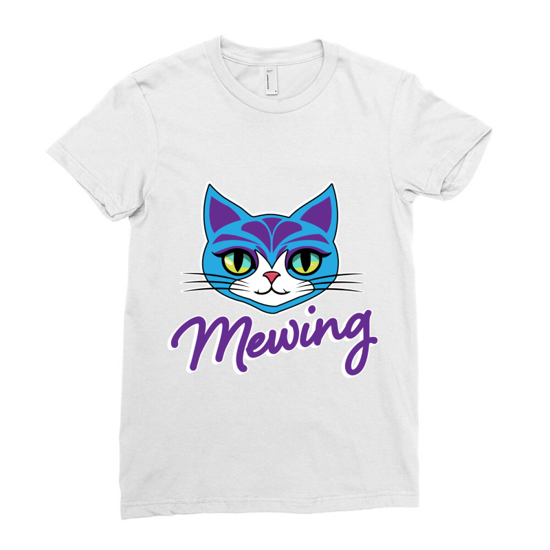 Mewing Cat Looksmaxxing Ladies Fitted T-Shirt by Kasey | Artistshot