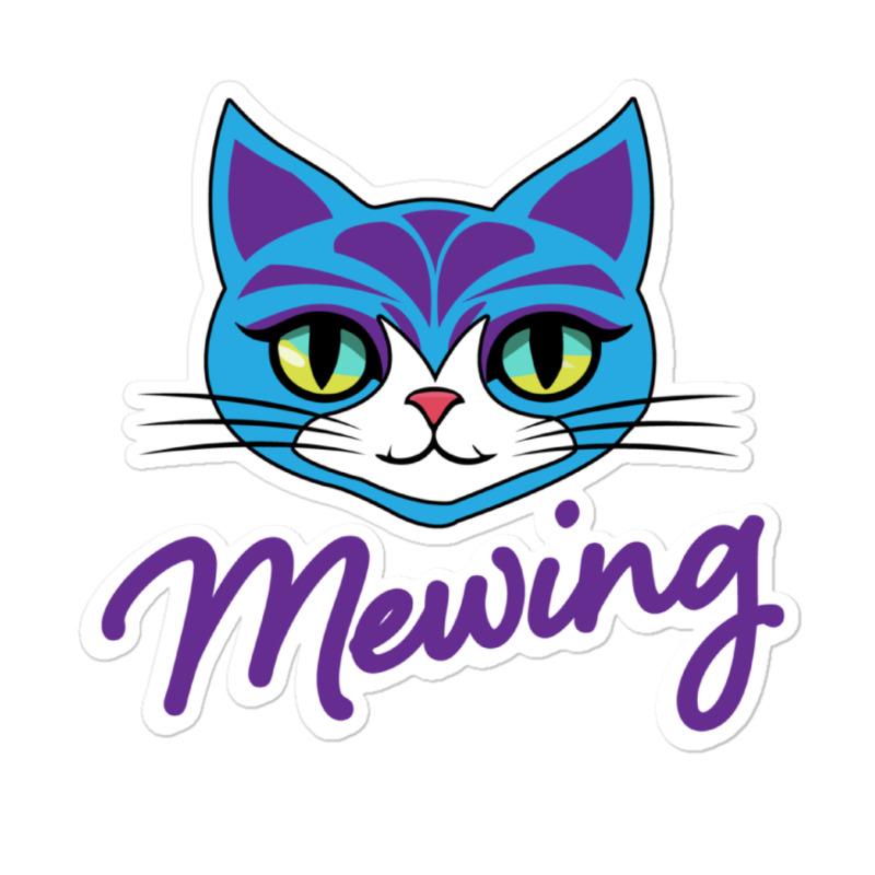 Mewing Cat Looksmaxxing Sticker | Artistshot