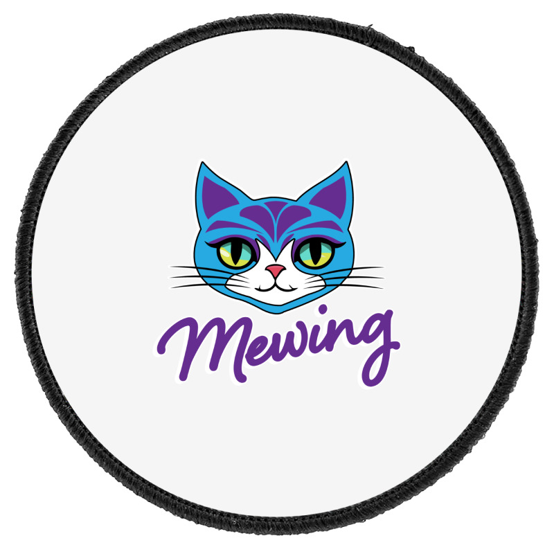 Mewing Cat Looksmaxxing Round Patch | Artistshot