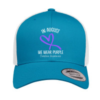 Heart Ribbon August We Wear Purple Overdose Awareness Month Retro Trucker Cap | Artistshot