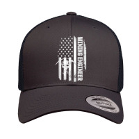 Mining Engineer Usa Flag Engineering Gifts Retro Trucker Cap | Artistshot