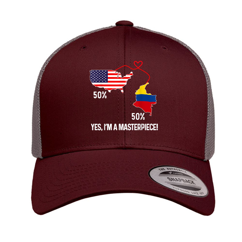 Half American Half Colombian Flag Combined Map Colombia Usa T Shirt Retro Trucker Cap by cm-arts | Artistshot