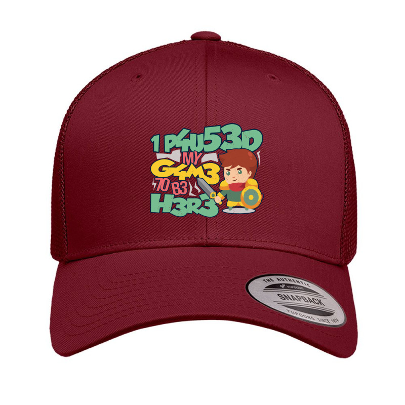 I Paused My Game To Be Here Mmo Rpg Knight Gift Retro Trucker Cap by KEITHSHAPIRO | Artistshot