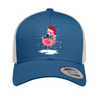 Flamingo Tropical Santa Hat Christmas Lights Family Matching Outfits 2 Retro Trucker Cap | Artistshot