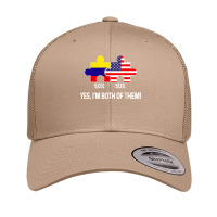 Half American Half Colombian Flag Combined Map Colombia Usa T Shirt Retro Trucker Cap | Artistshot