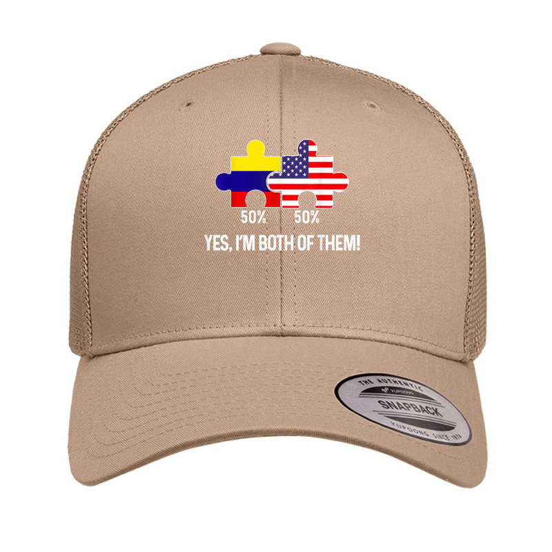 Half American Half Colombian Flag Combined Map Colombia Usa T Shirt Retro Trucker Cap by cm-arts | Artistshot