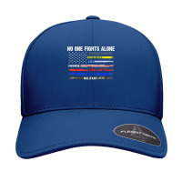 No-one Fight Alone First-responder Heroes Usa American Flag Seamless Cap | Artistshot