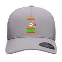 Burger Time Retro 80's Arcade Game Design Seamless Cap | Artistshot