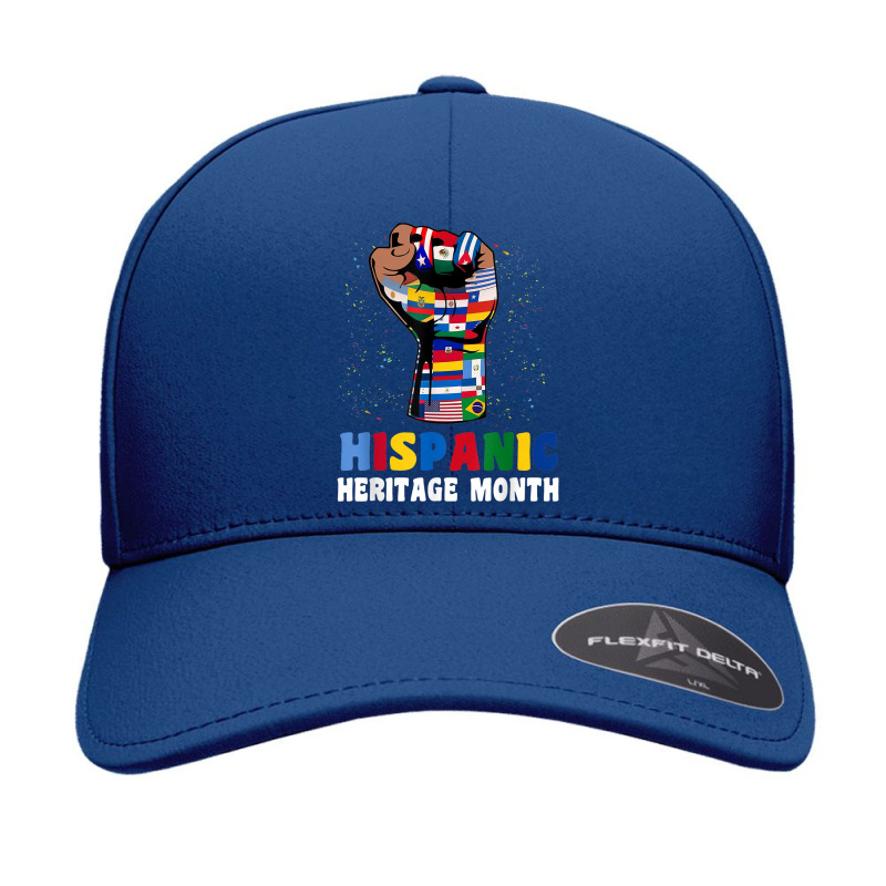 Hispanic Heritage Month Colorful Countries Flags Latinx Hand Seamless Cap by Sombre | Artistshot