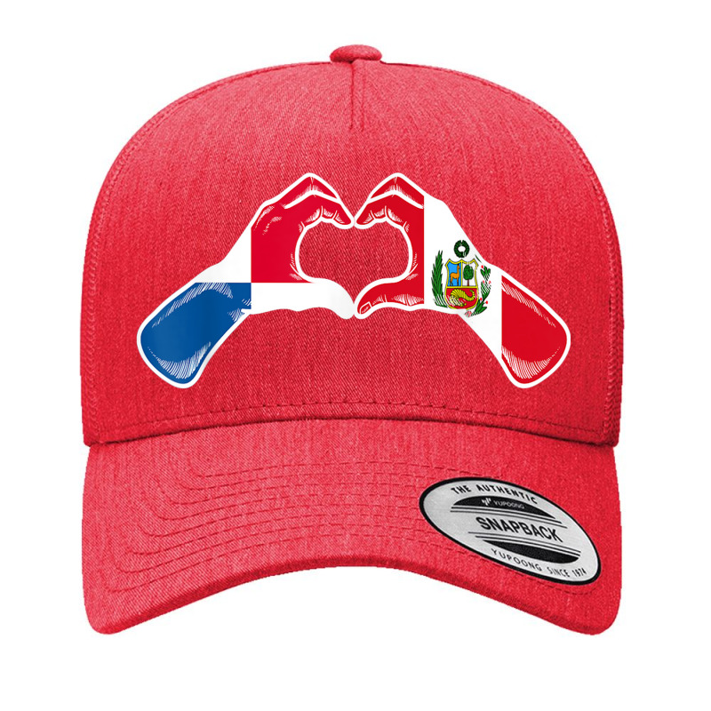 Peru Panama Flag Peruvian Panamanian Heart Yupoong Trucker Cap by Skunk | Artistshot