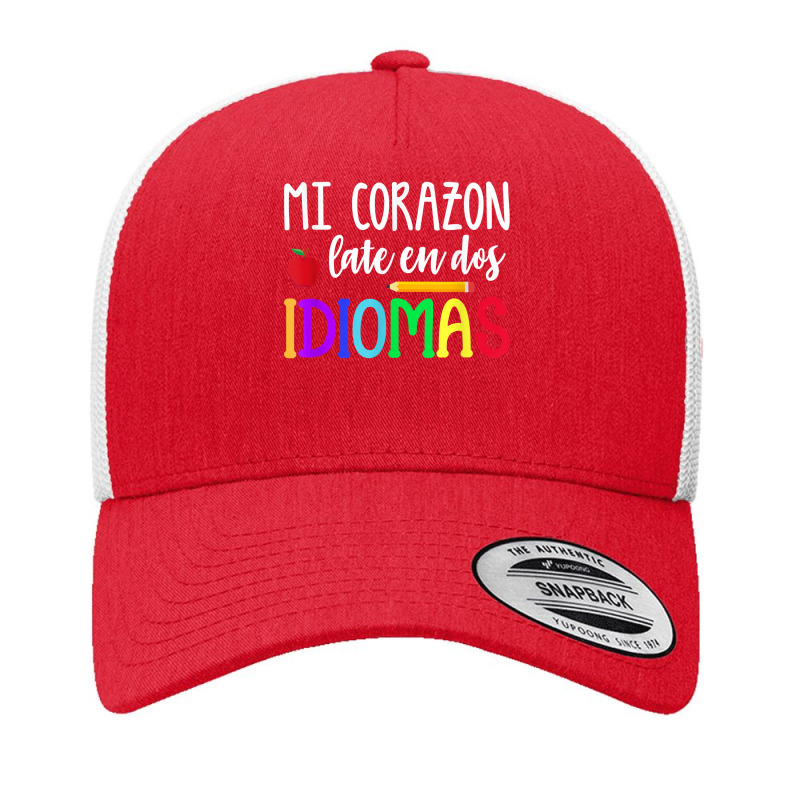 Mi Corazon Late En Dos Idiomas Bilingual T Shirt Yupoong Trucker Cap by cm-arts | Artistshot