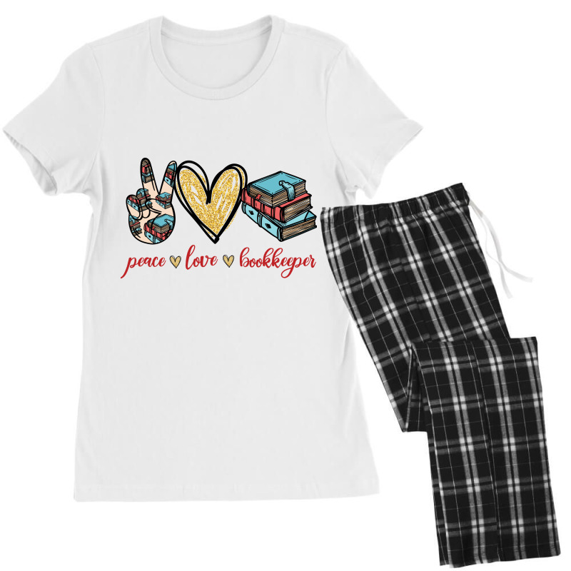 Peace Love Bookkeeper Women's Pajamas Set by vip.pro123 | Artistshot