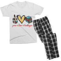 Peace Love Bookkeeper Men's T-shirt Pajama Set | Artistshot