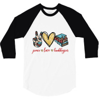 Peace Love Bookkeeper 3/4 Sleeve Shirt | Artistshot